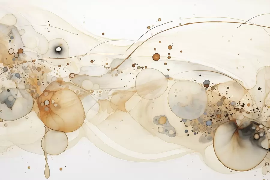 murales de pared Arte abstracto en tinta, estilo fluido, paleta de colores beige  w02744