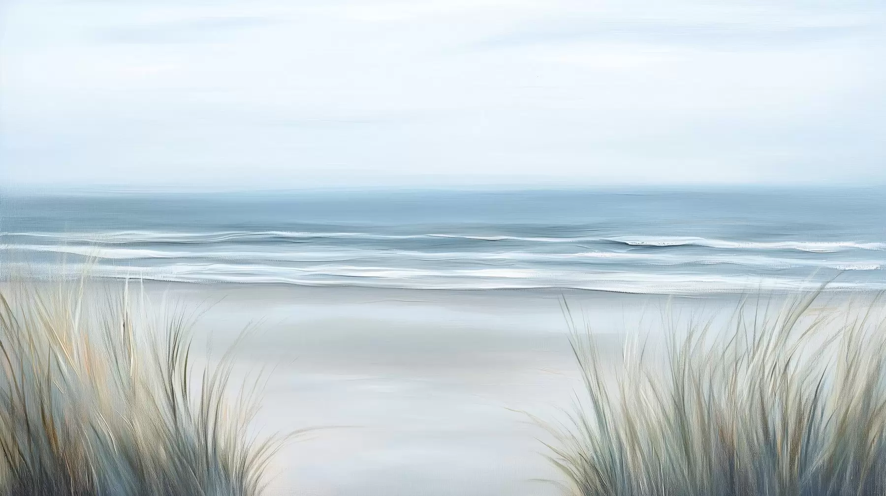 murales de pared Paisaje con playa salvaje al óleo w02869