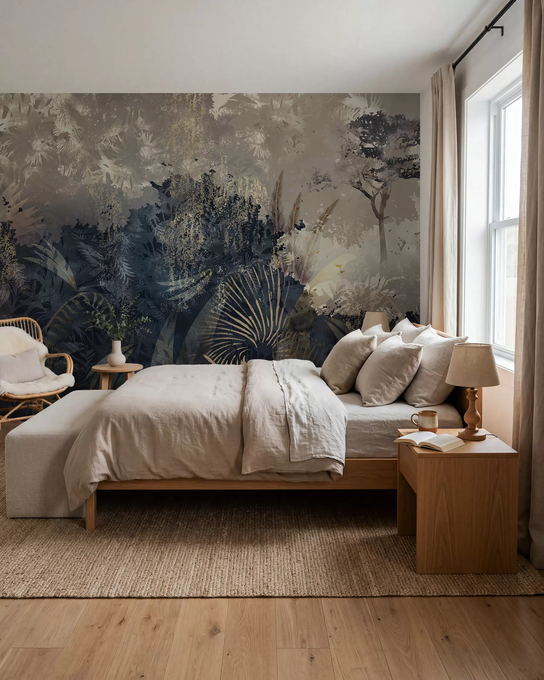murales de pared Trópicos al ocaso en ocre w02643v1