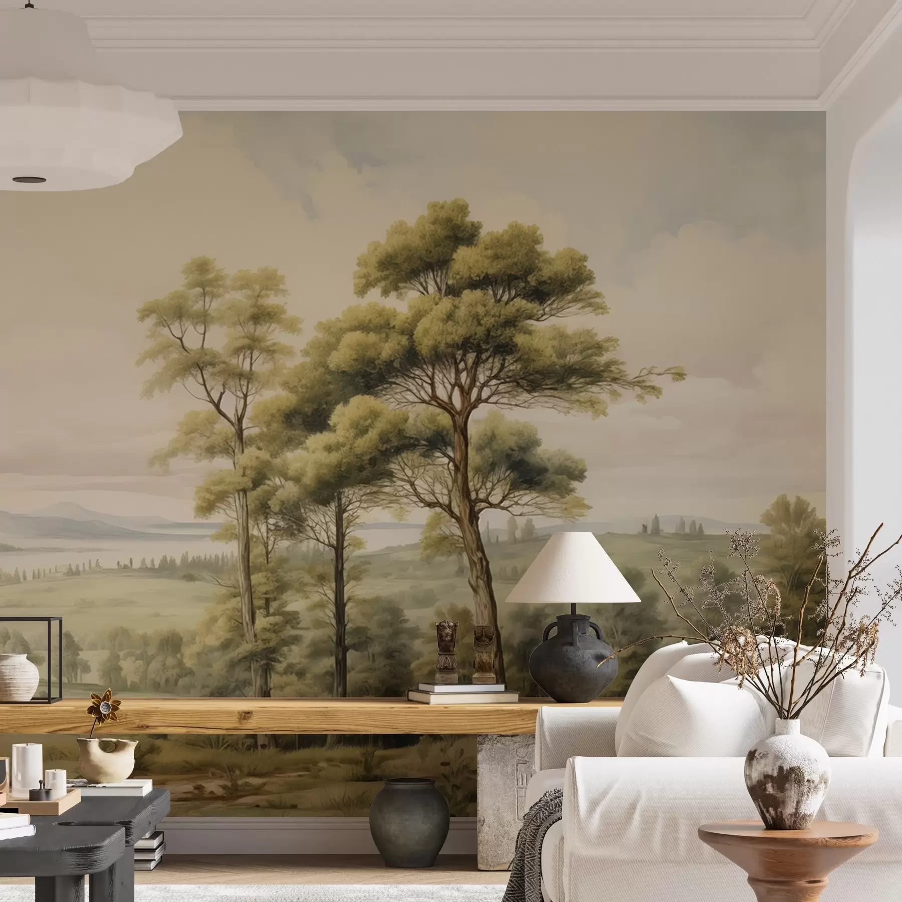 murales de pared Pinos sobre el valle w02978