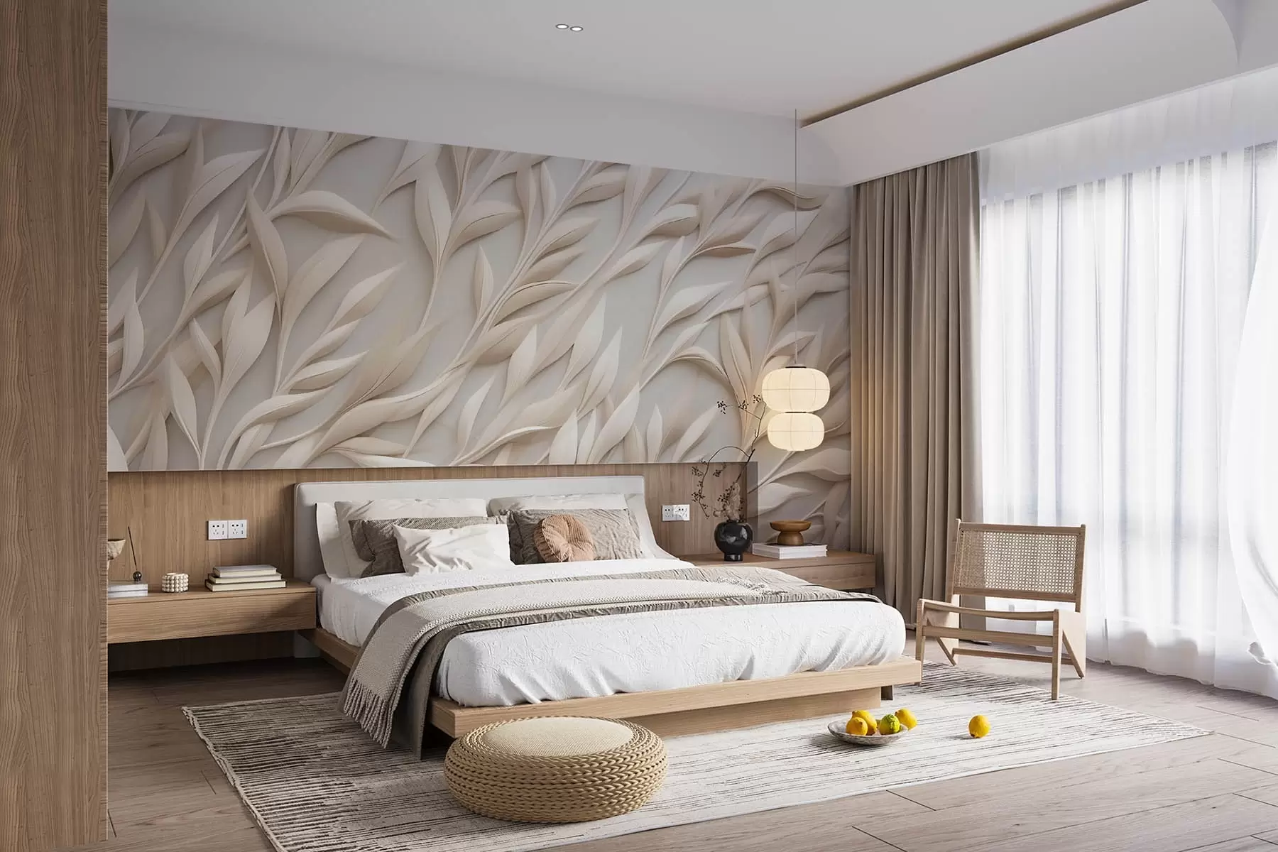 murales de pared Ramas sobre fondo claro w08728