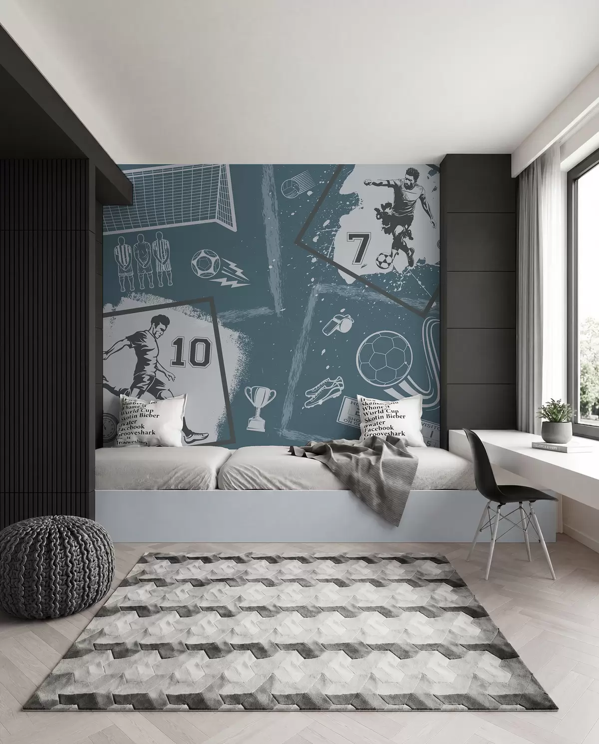 murales de pared Cuaderno de fútbol w03122