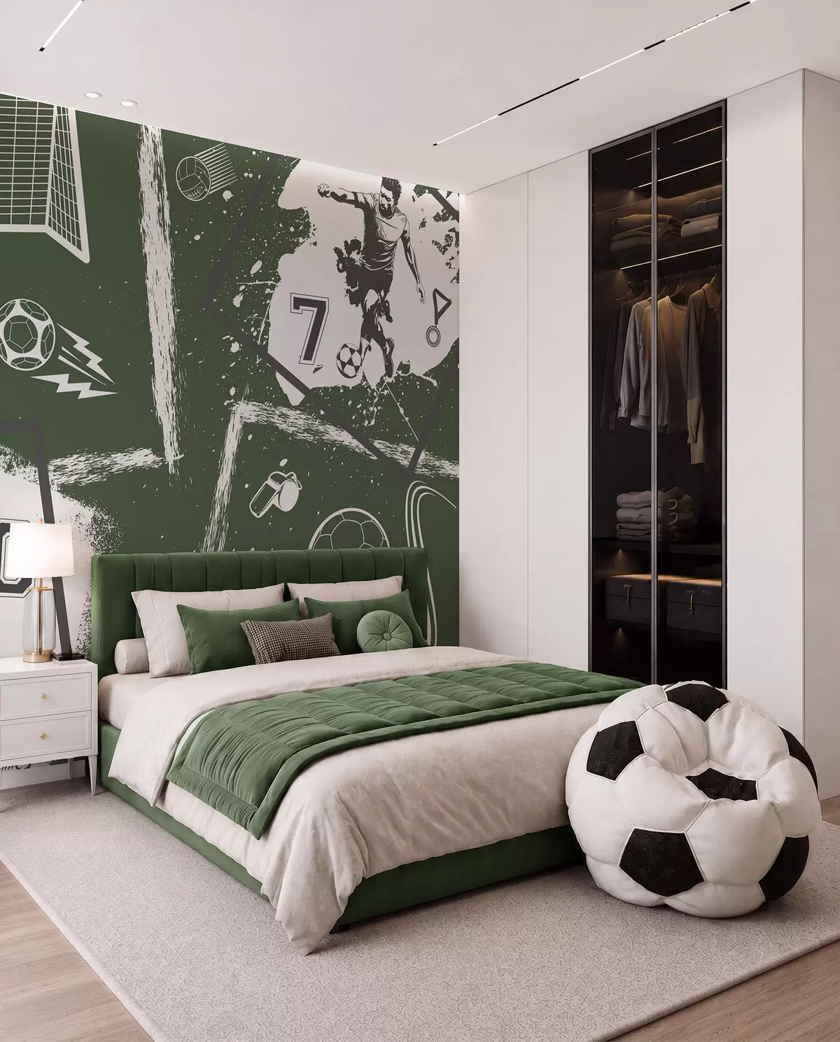 murales de pared Cuaderno de fútbol verde w03122v2