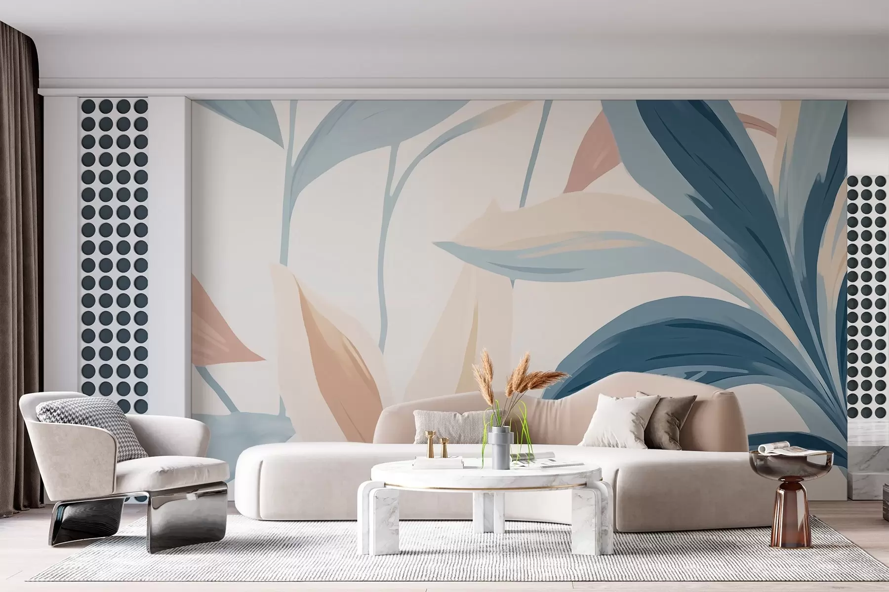 murales de pared Hojas brillantes pintadas w03091