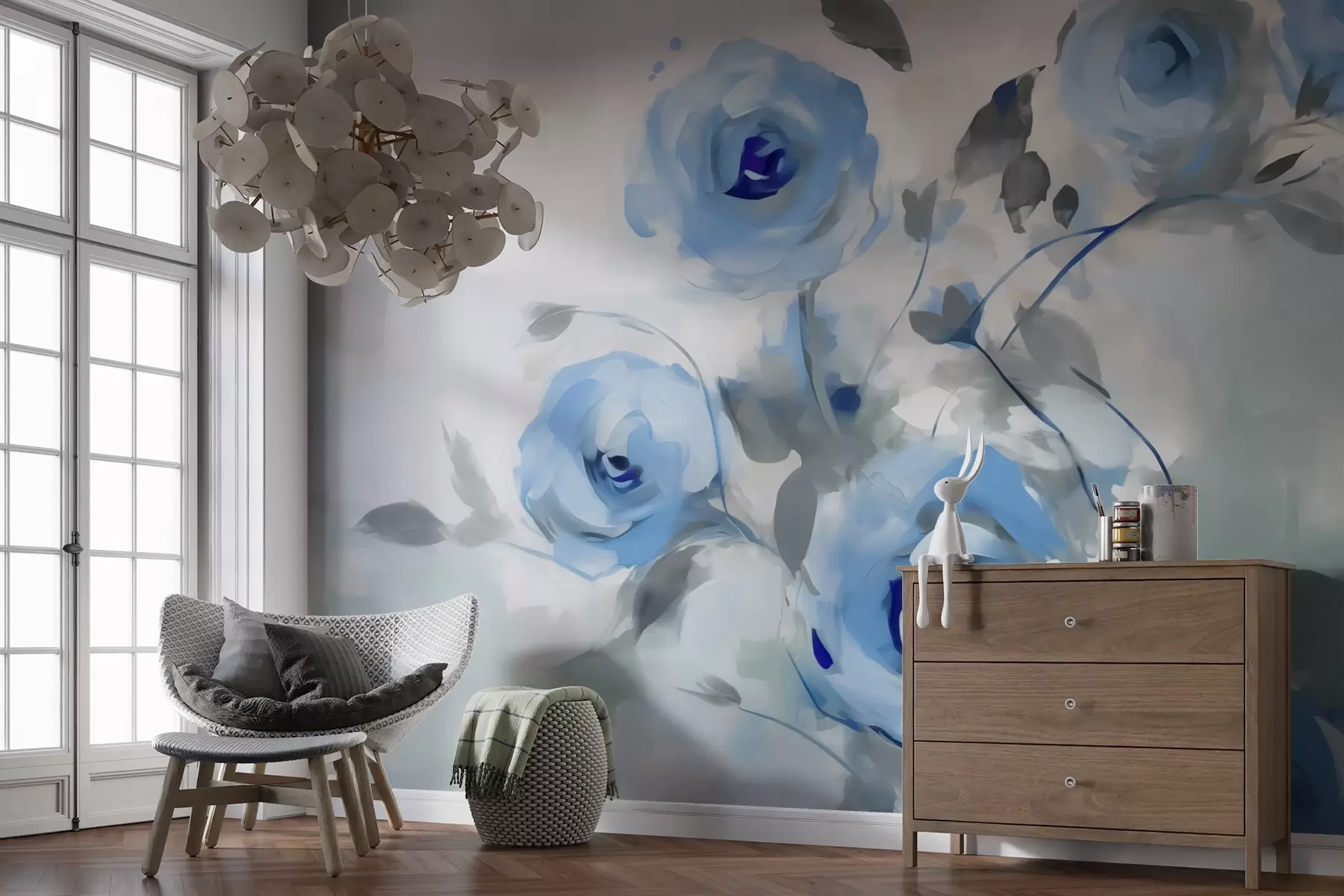 murales de pared rosas abstractas w03358