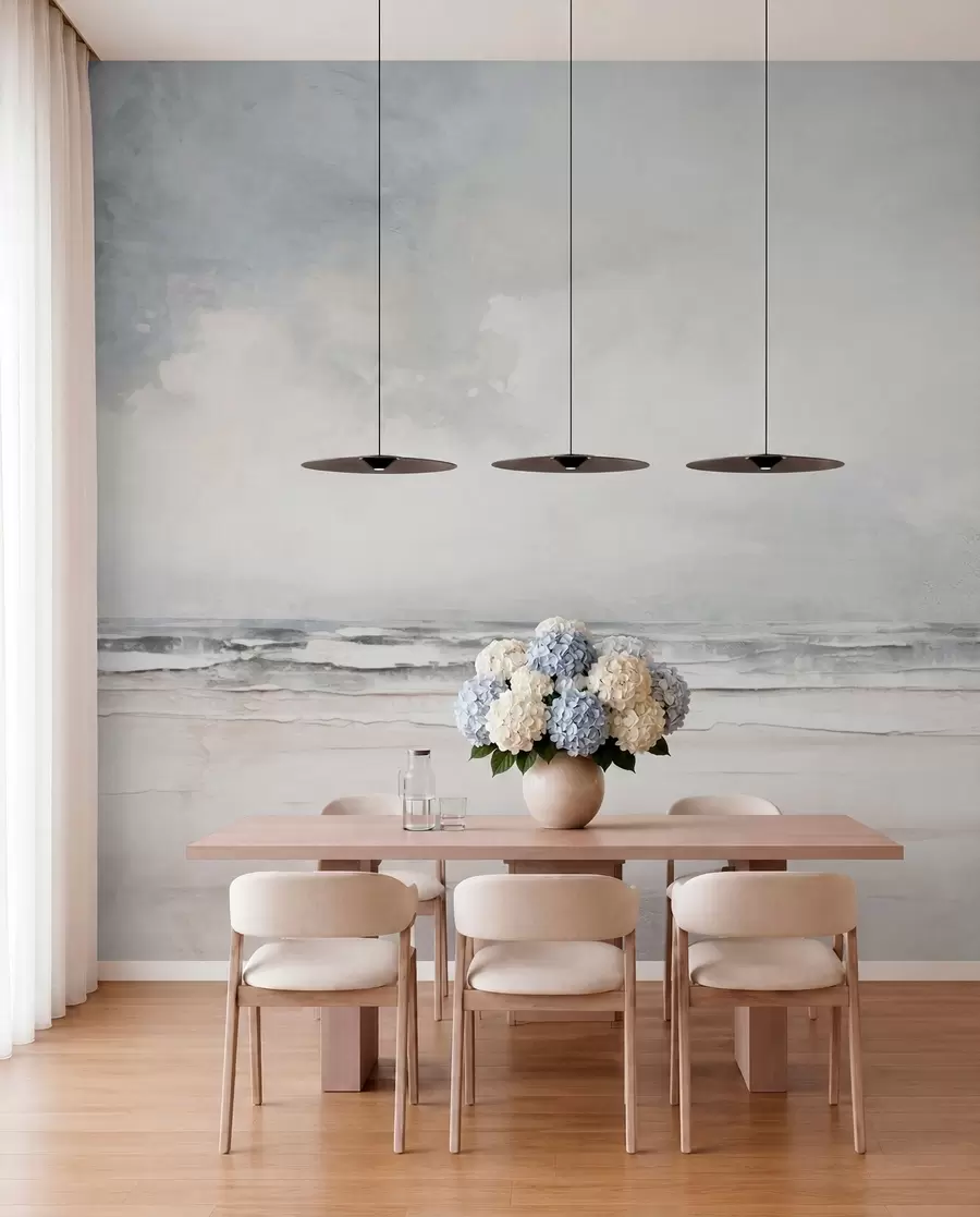 murales de pared Horizonte marino plateado w03441