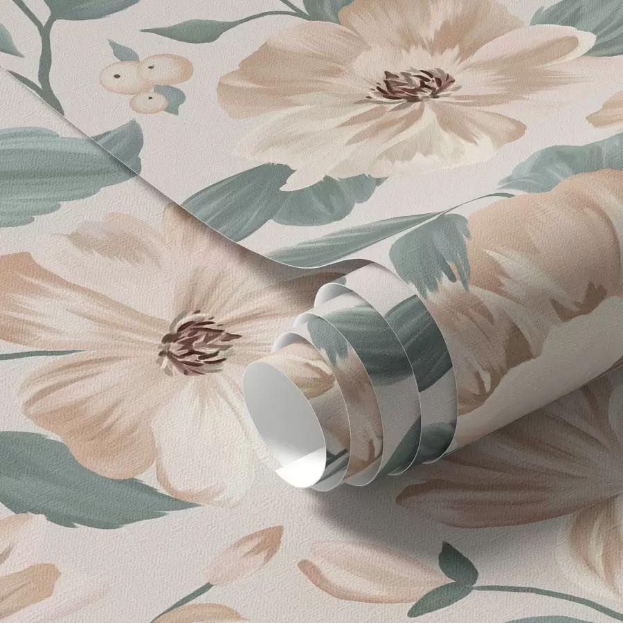 murales de pared Delicado arreglo floral en tonos pastel a00043