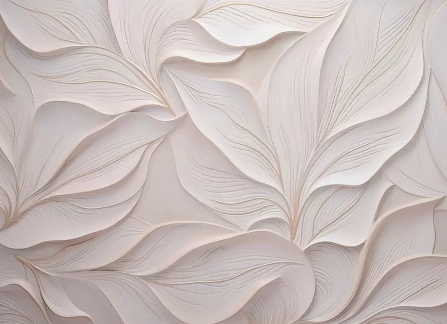 murales de pared Delicado follaje en estilo de bajorrelieve w03520