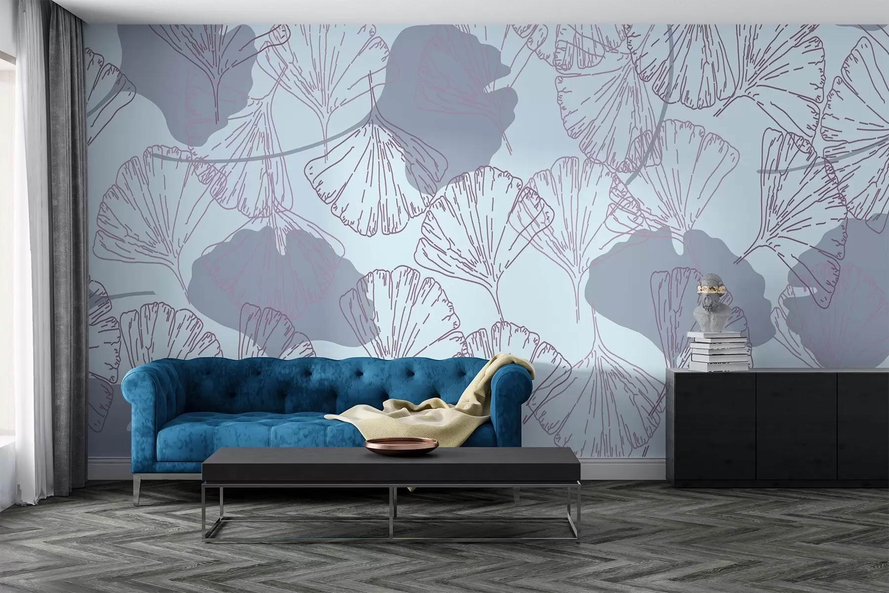 murales de pared Diseño botánico w03500v1