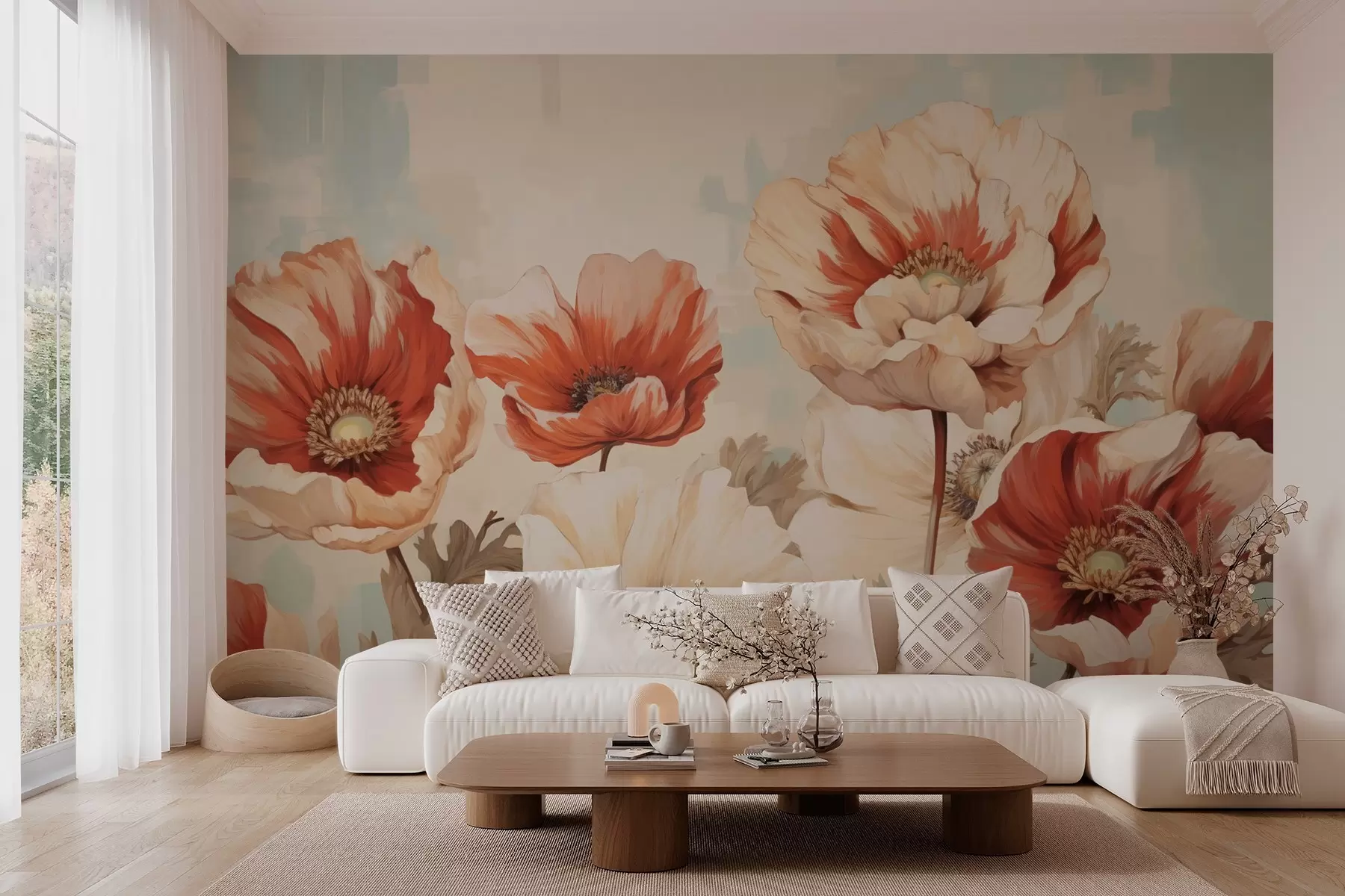 murales de pared Amapolas vintage w03573