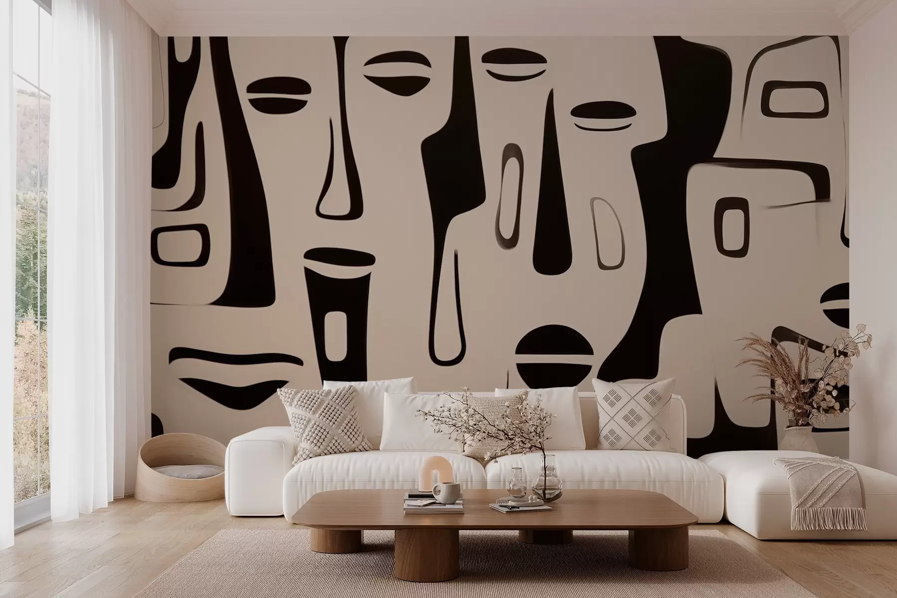 murales de pared Imagen gráfica de rostros abstractos w03504