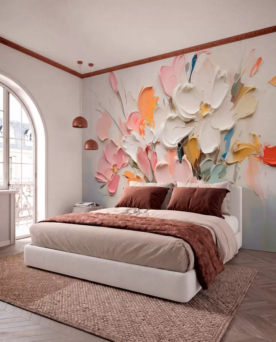 murales de pared Pétalos de pincelada espesa w03582