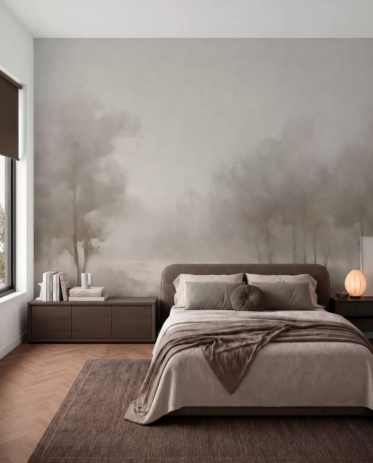 murales de pared Bosque en bruma nacarada w03596v1