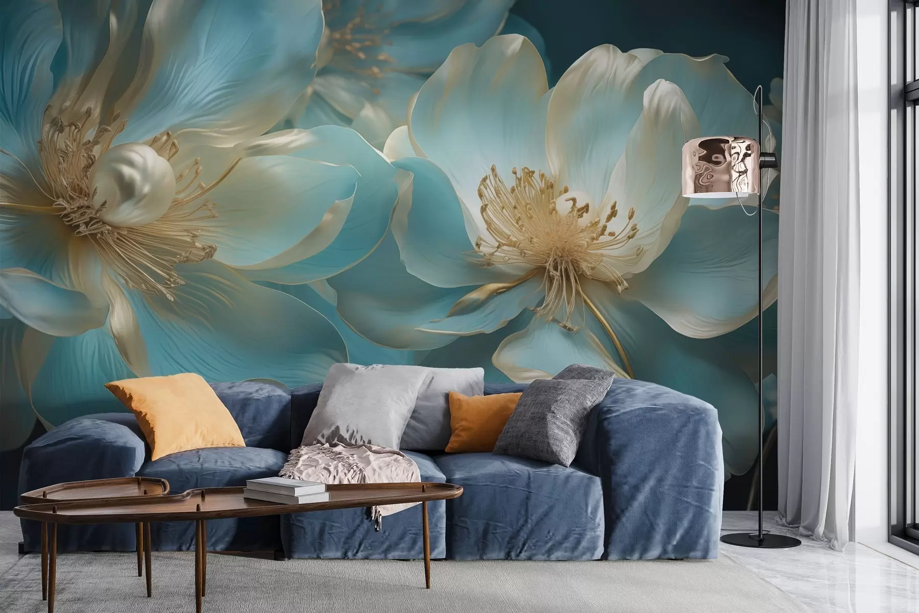 murales de pared Delicadas flores de cuento w03652