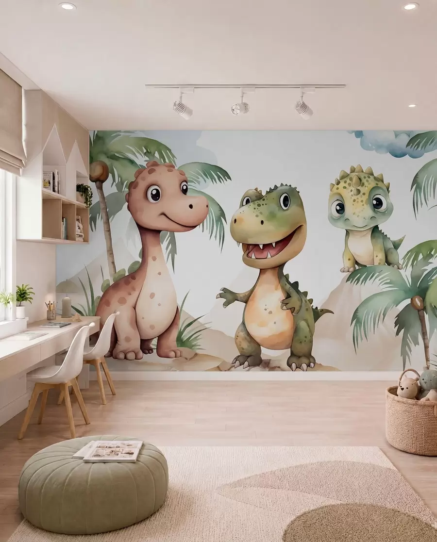 murales de pared Tres pequeños dinosaurios w03675