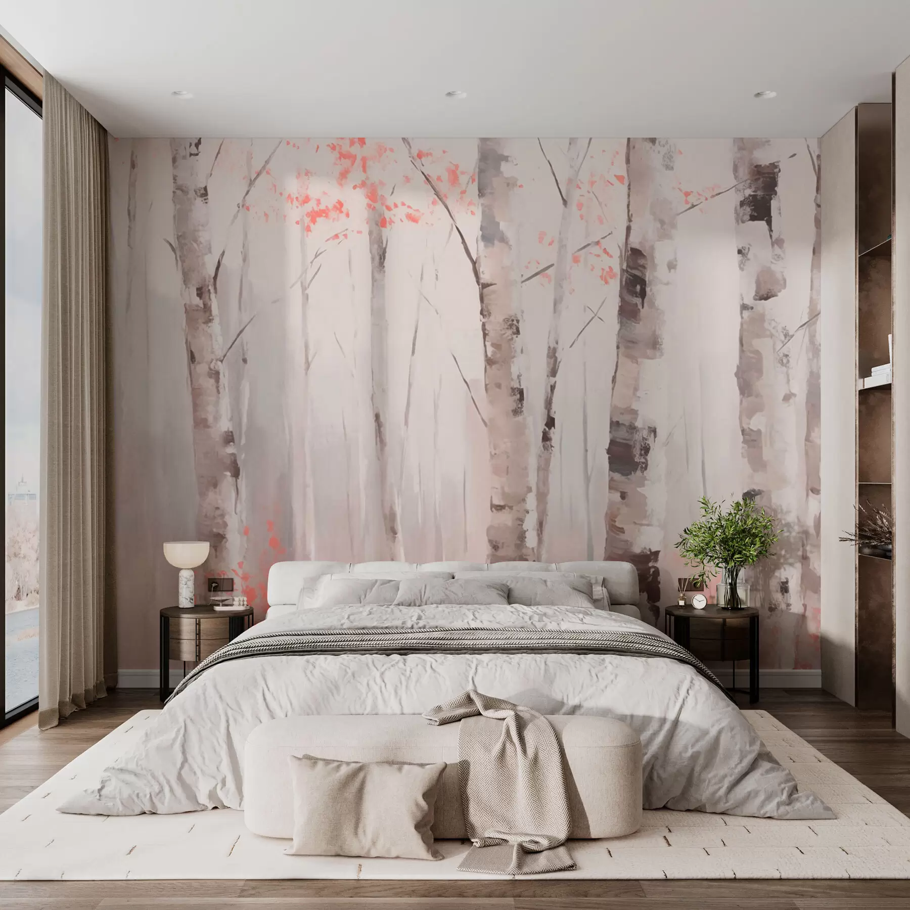 murales de pared Bosque de abedules w03746