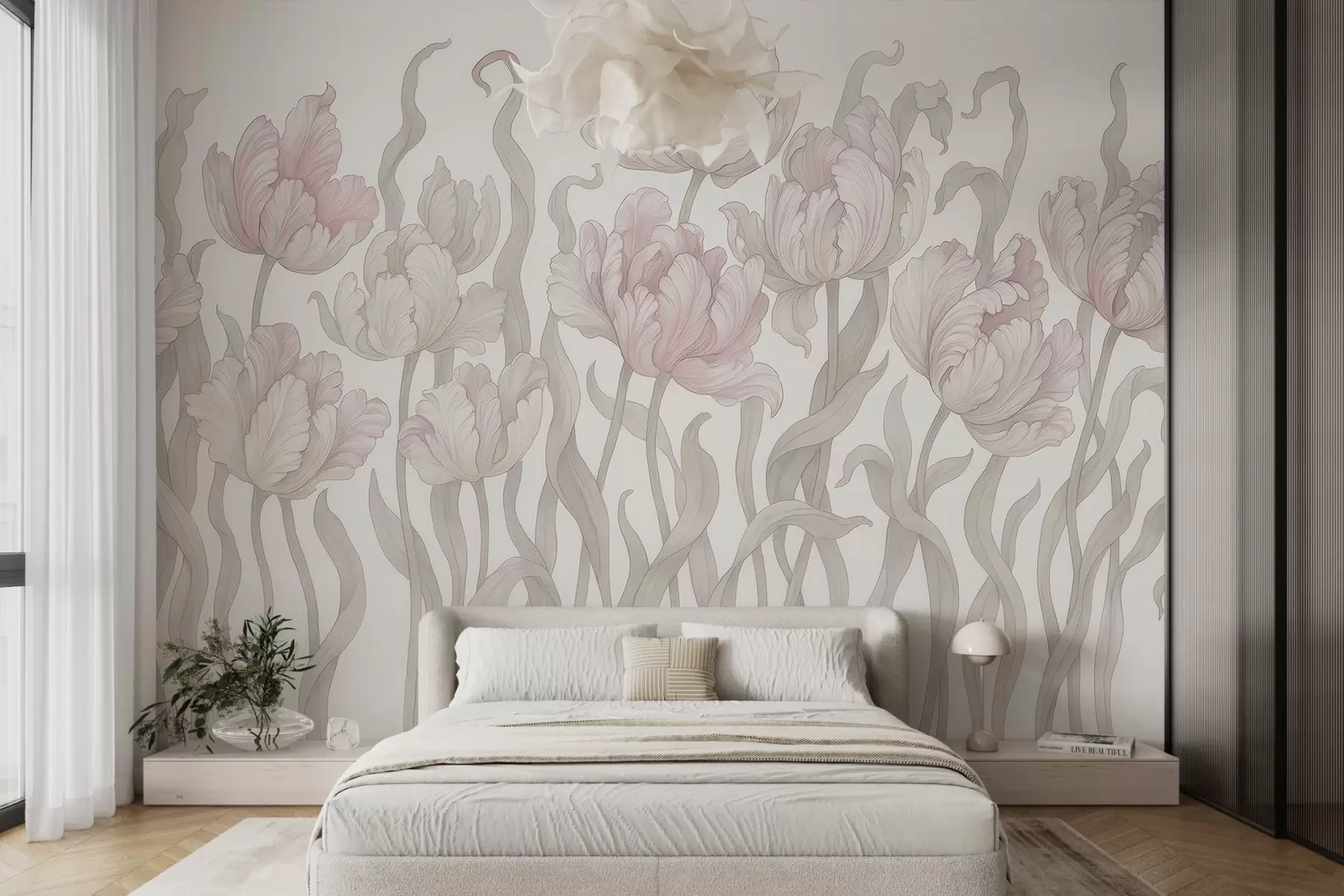 murales de pared Tulipanes delicados y elegantes w03817v3
