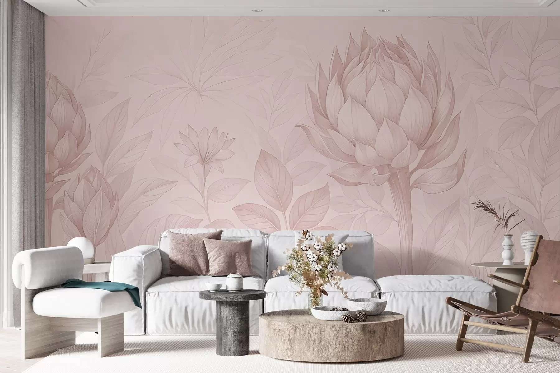 murales de pared Un delicado ramo de varias plantas w03825v2