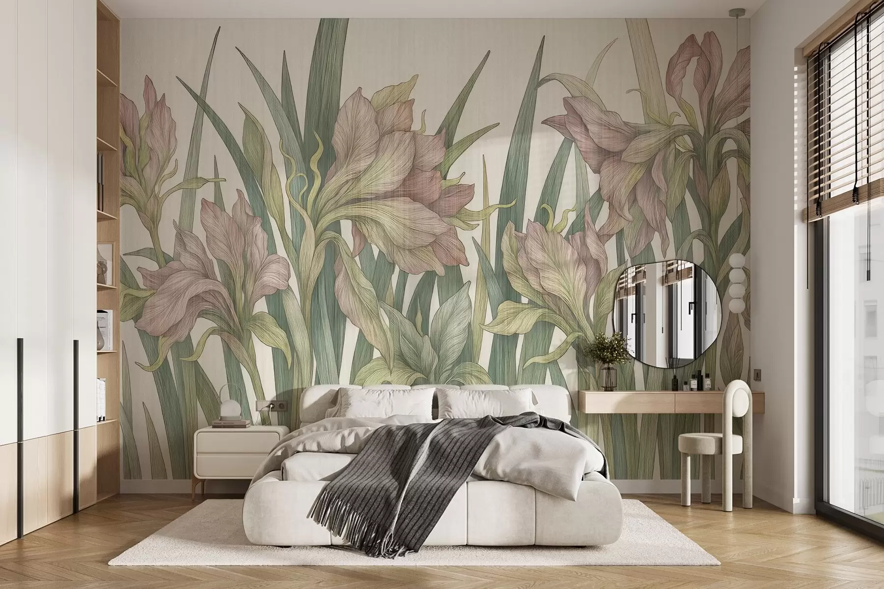 murales de pared Elegantes flores estilizadas w03829