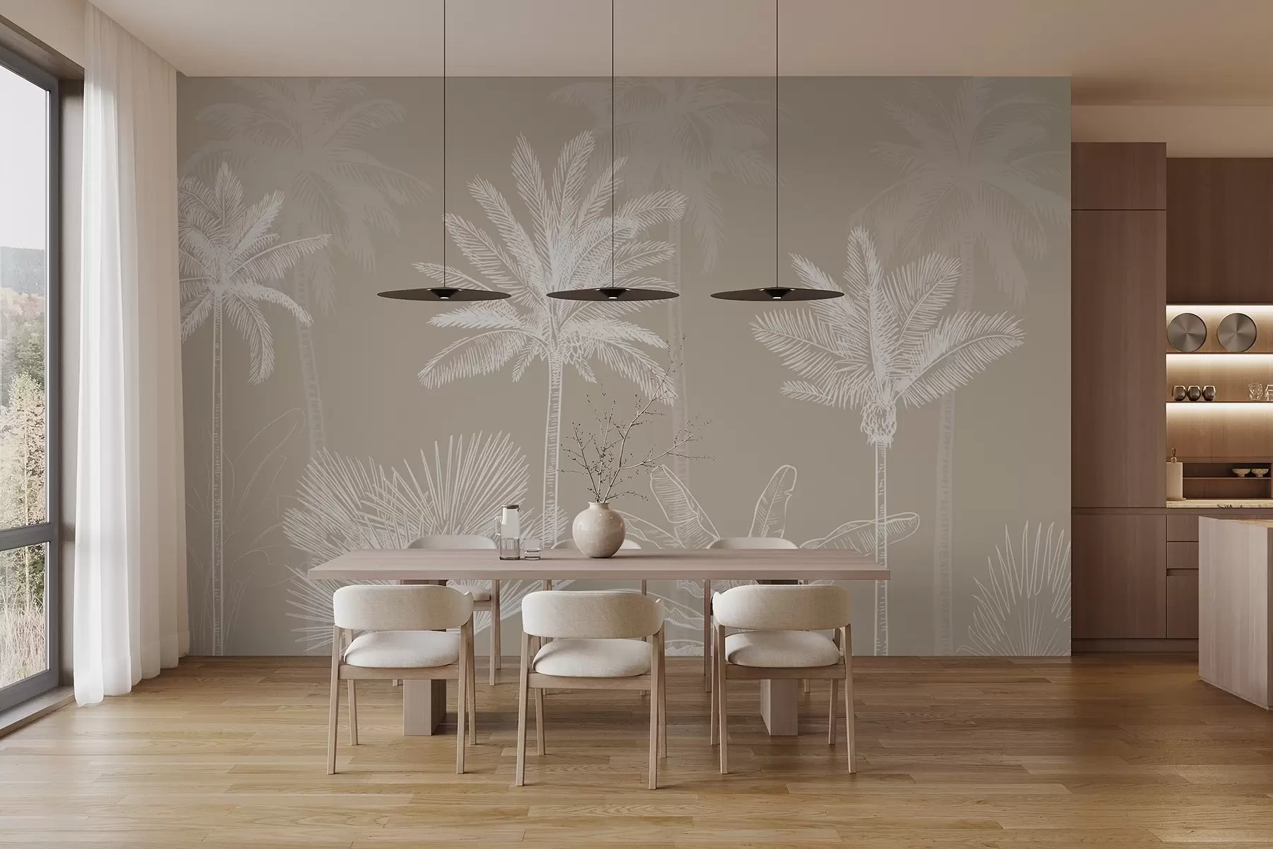 murales de pared Palmeras blancas w03831