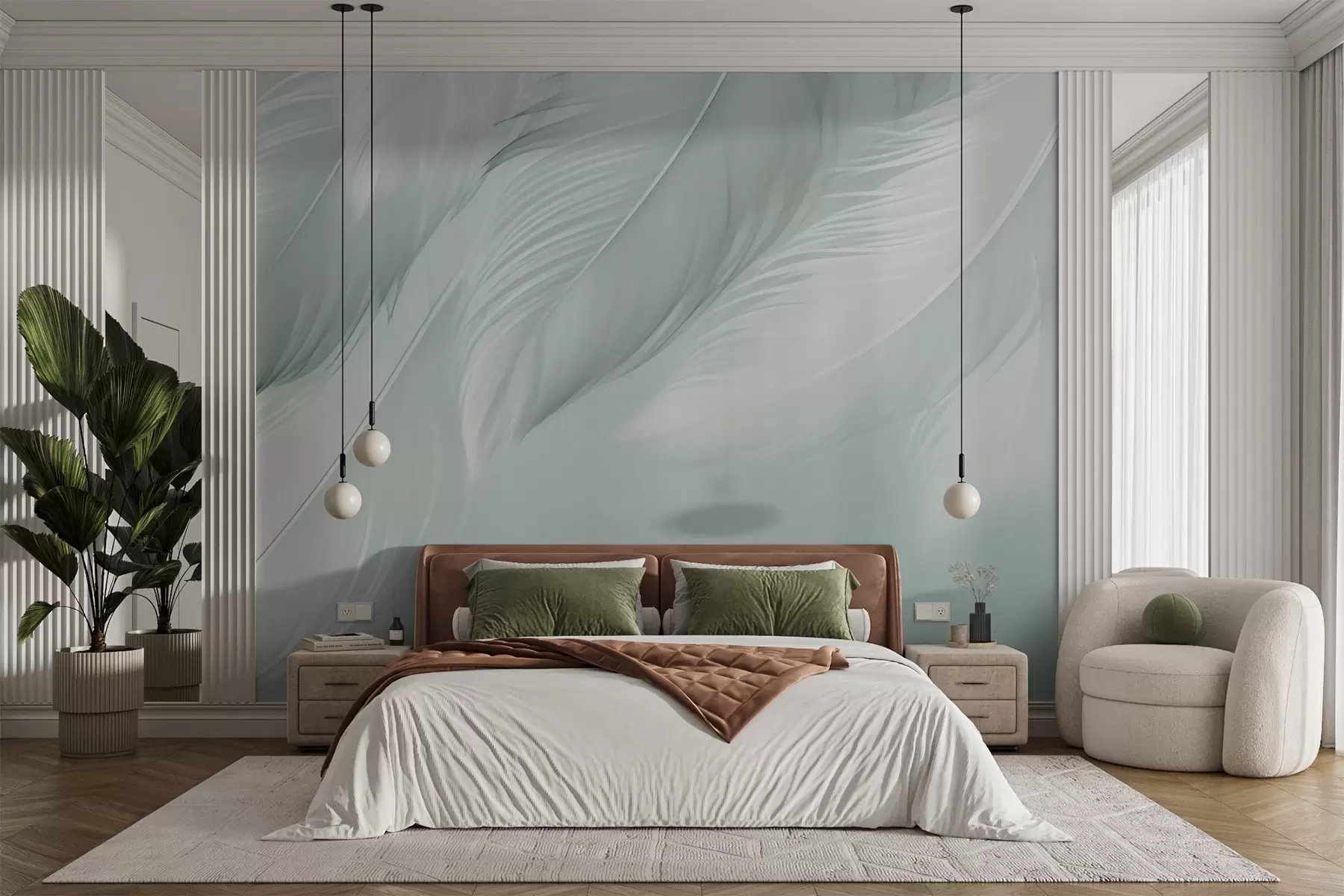 murales de pared Plumas blancas w03833