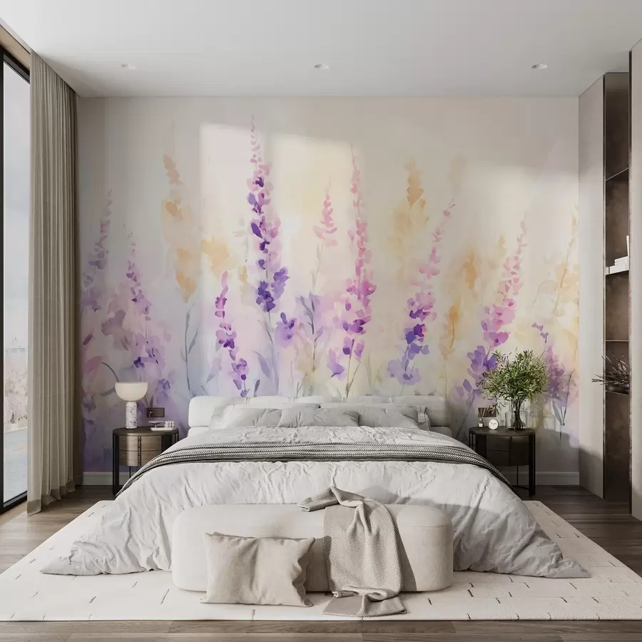 murales de pared Campo de lavanda vintage w09069