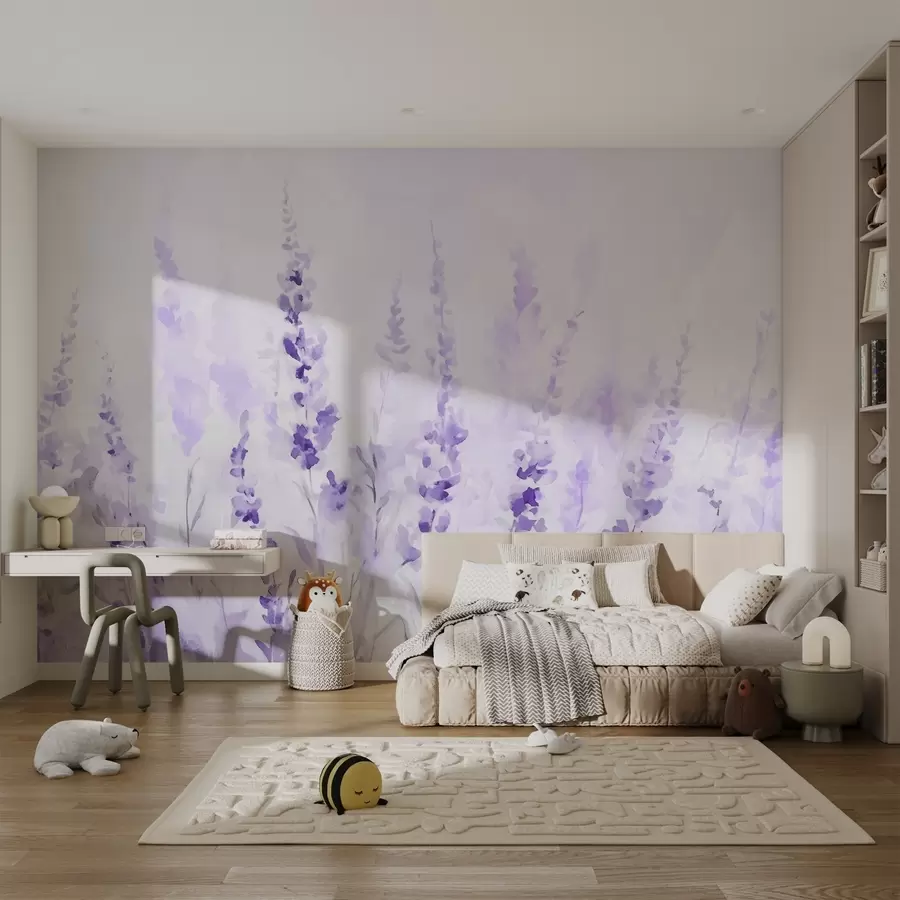 murales de pared Campo de lavanda vintage w09069v1