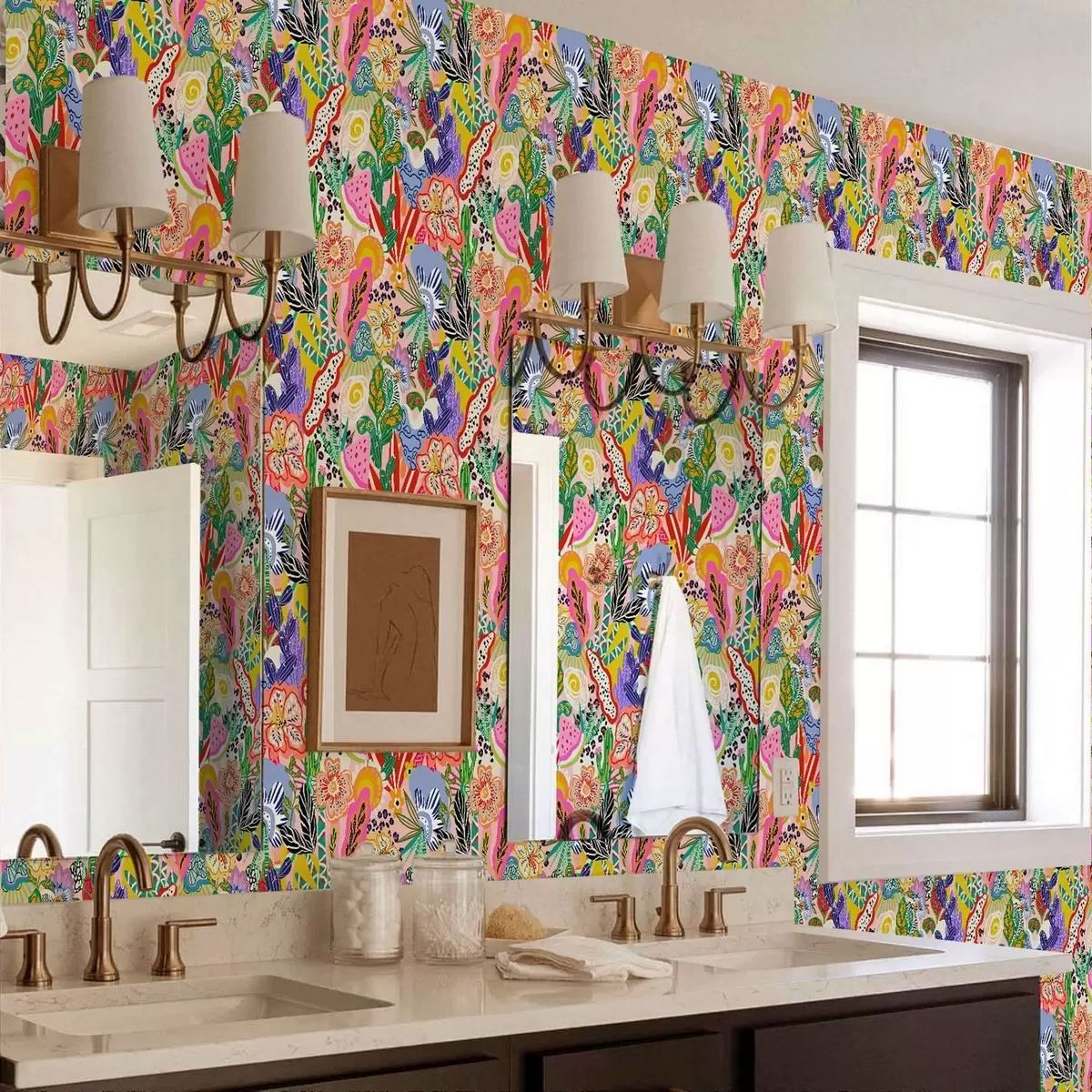 Papel pintado Estampado floral abstracto de estilo pop art a00167