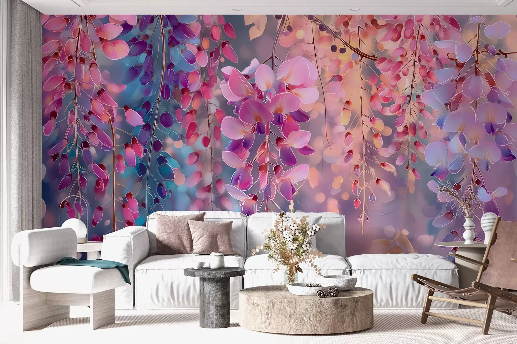 murales de pared Colorido lila en estilo acuarela w09103