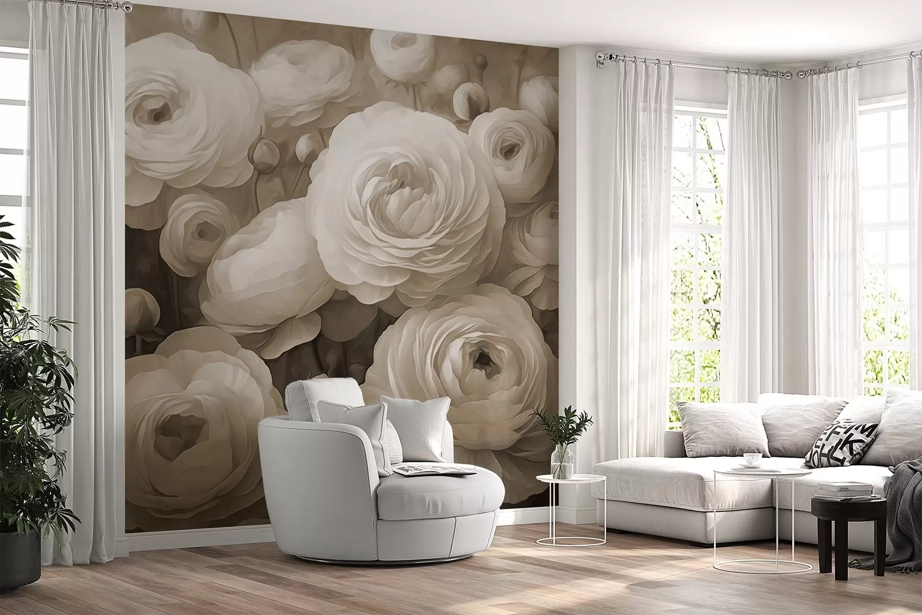 murales de pared Flores volumétricas w03915v1
