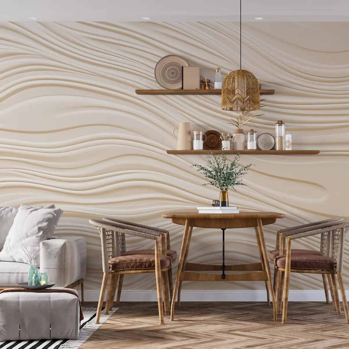 murales de pared Ondas volumétricas w03923v2