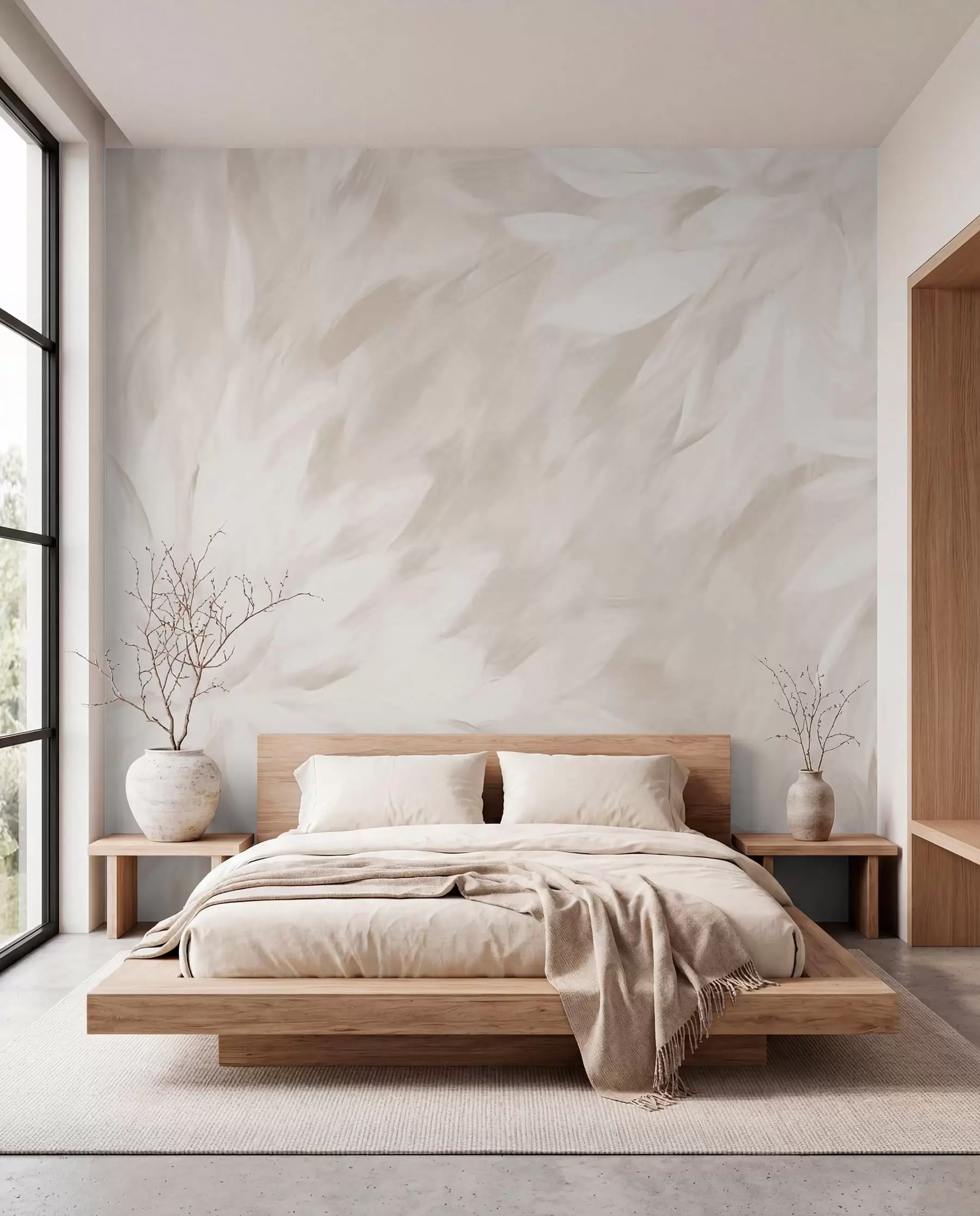 murales de pared Pétalos pintados en marfil w03986v2