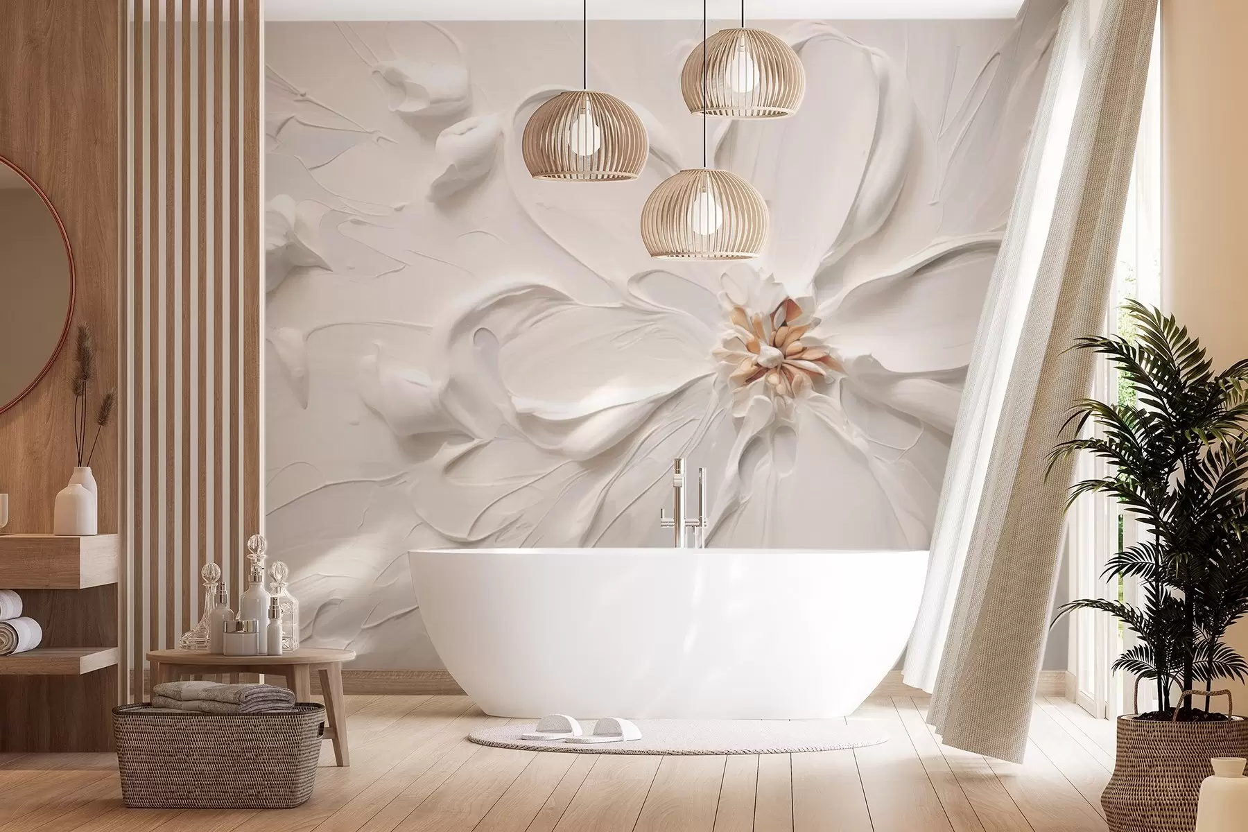 murales de pared Flor grande en tonos cálidos w03953v1