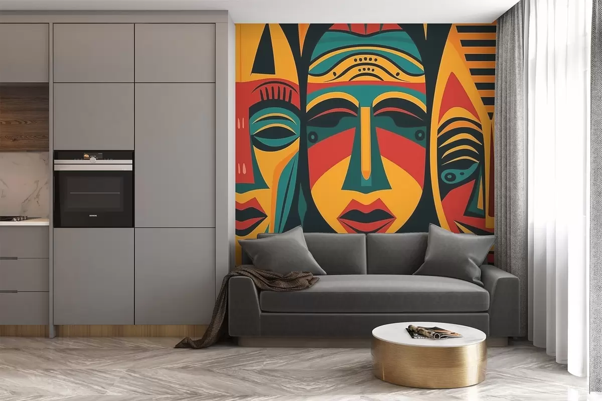 murales de pared Máscaras africanas w04043v2