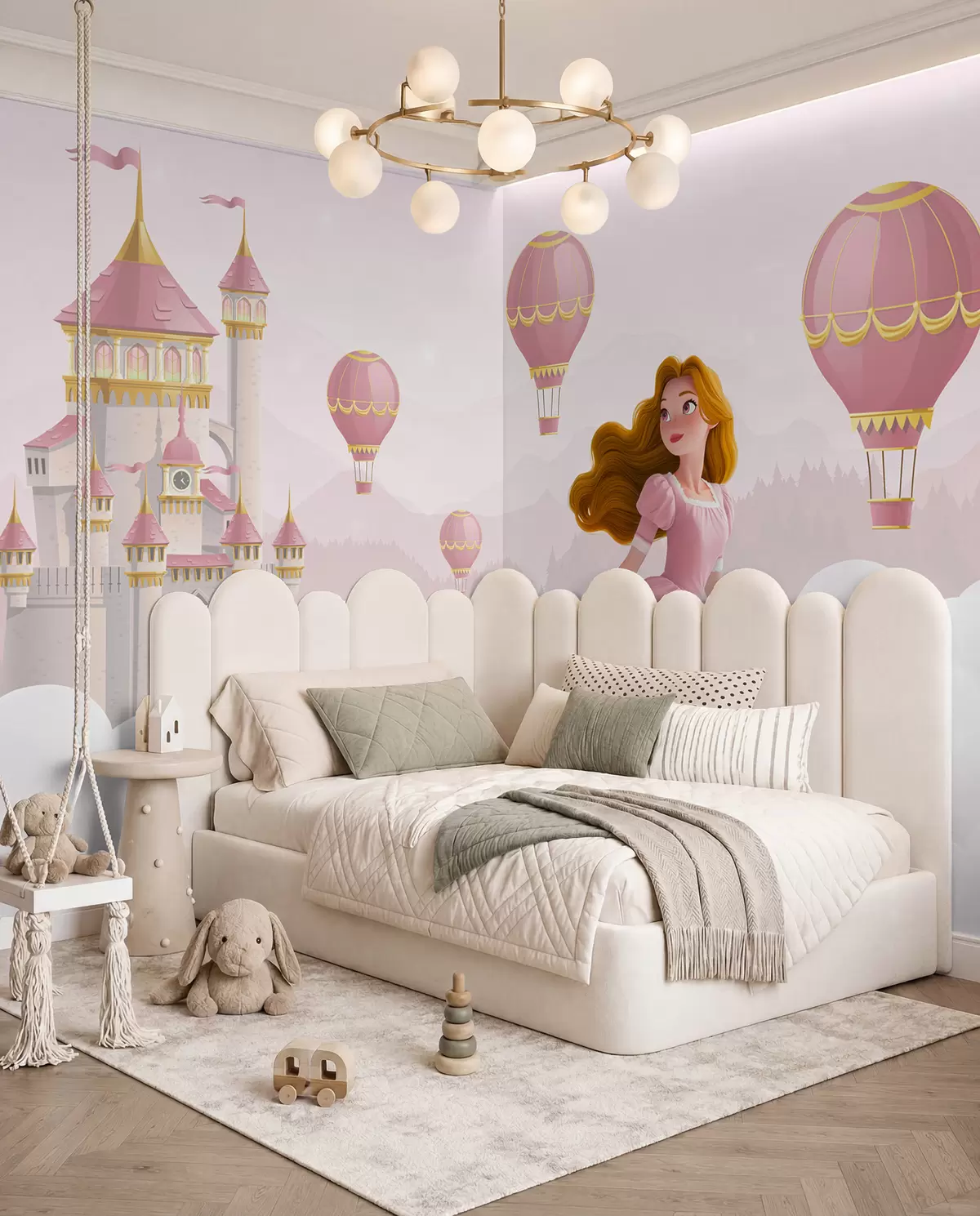 murales de pared Globos sobre el castillo w04015v1