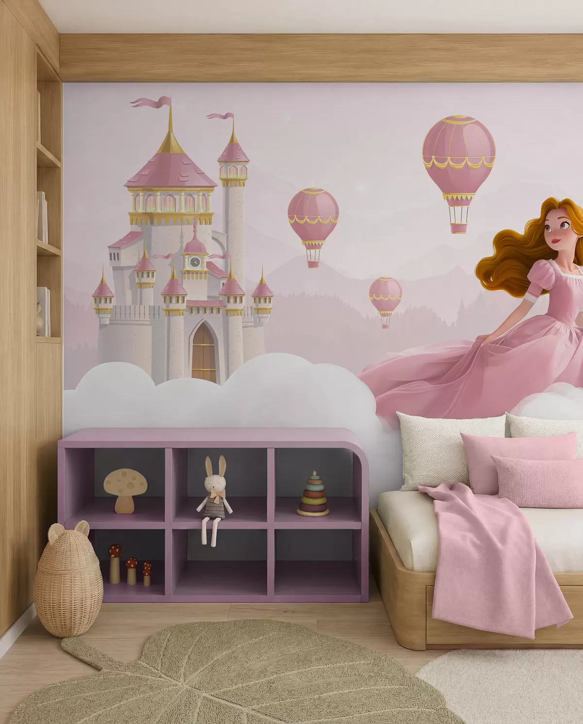 murales de pared Globos sobre el castillo w04015v1