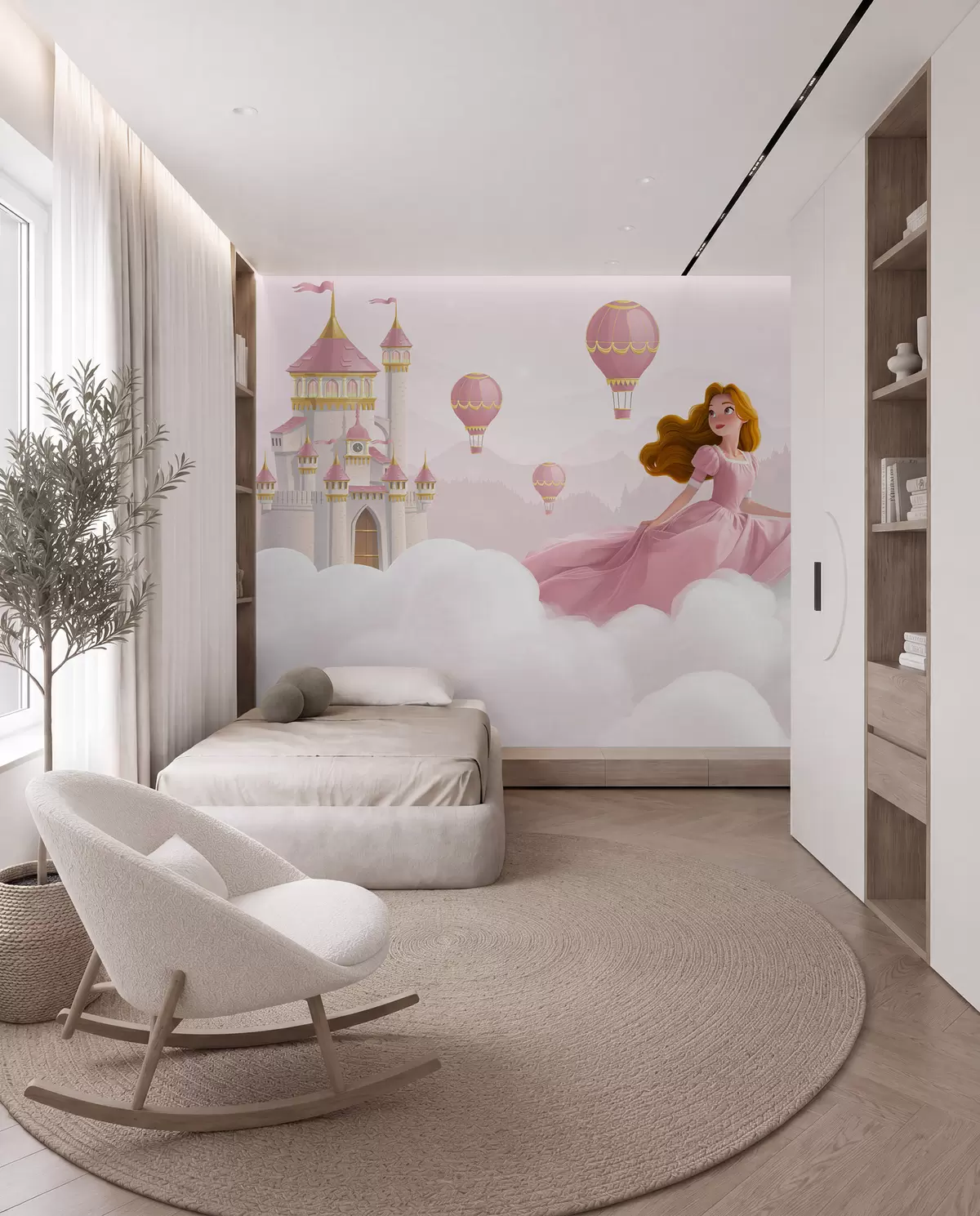 murales de pared Globos sobre el castillo w04015v1