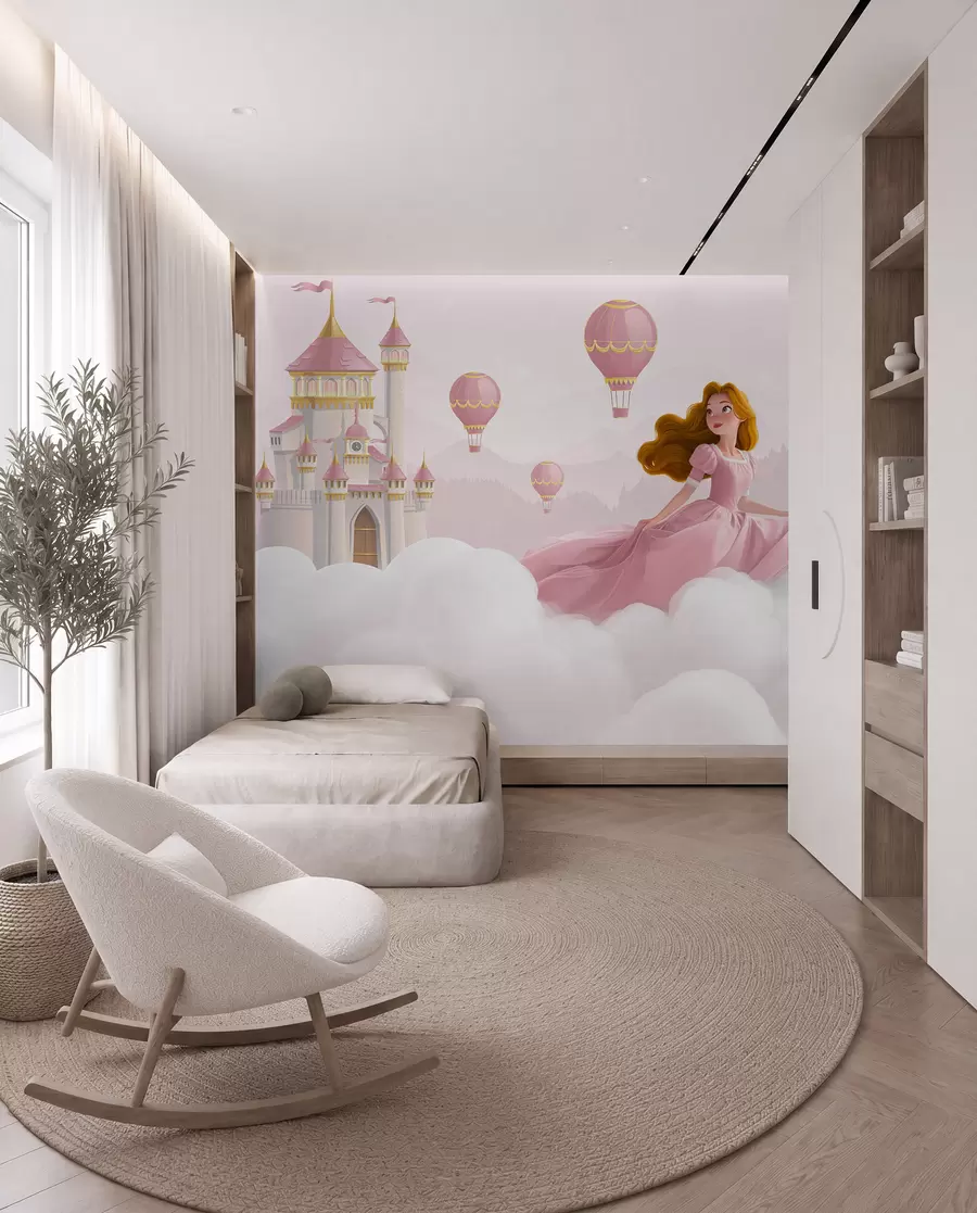 murales de pared Globos sobre el castillo w04015v1