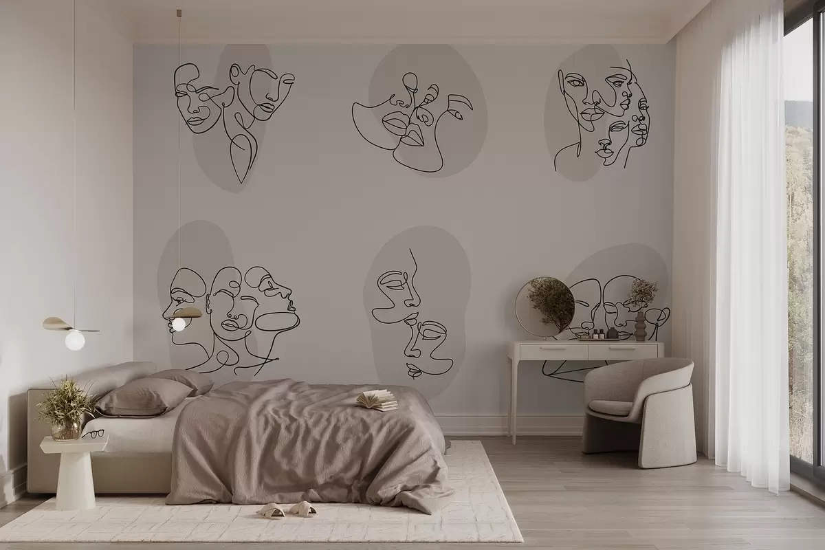 murales de pared Caras abstractas w04106