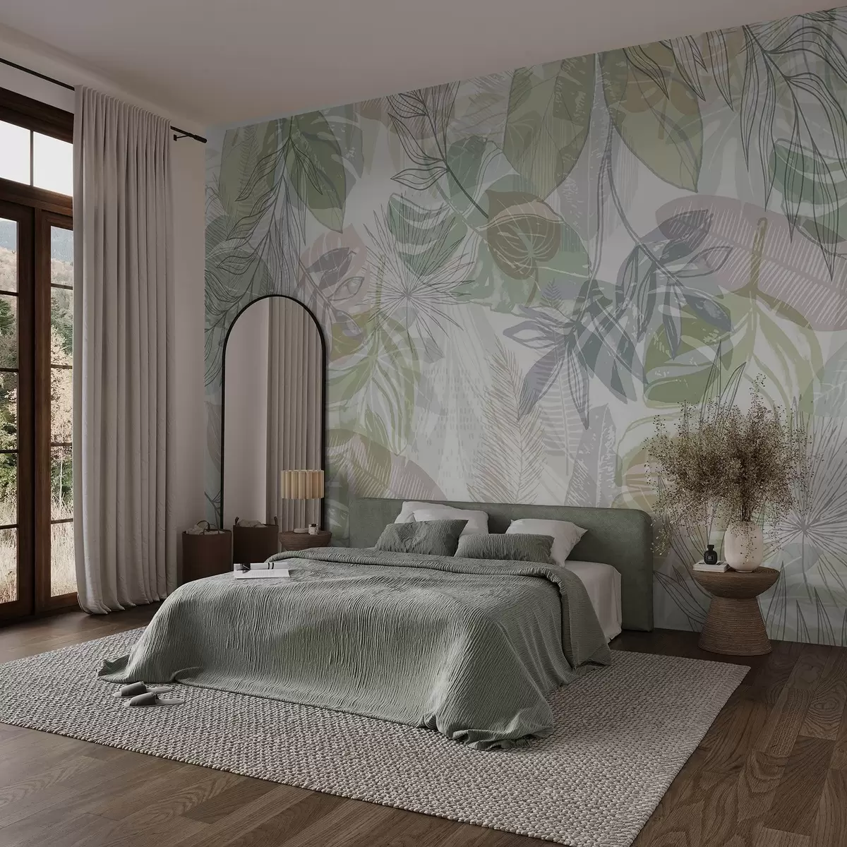 murales de pared Hojas de palma w04107