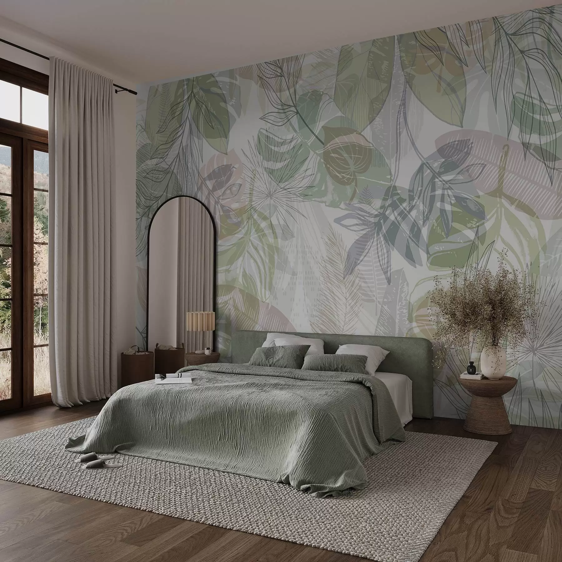 murales de pared Hojas de palma w04107