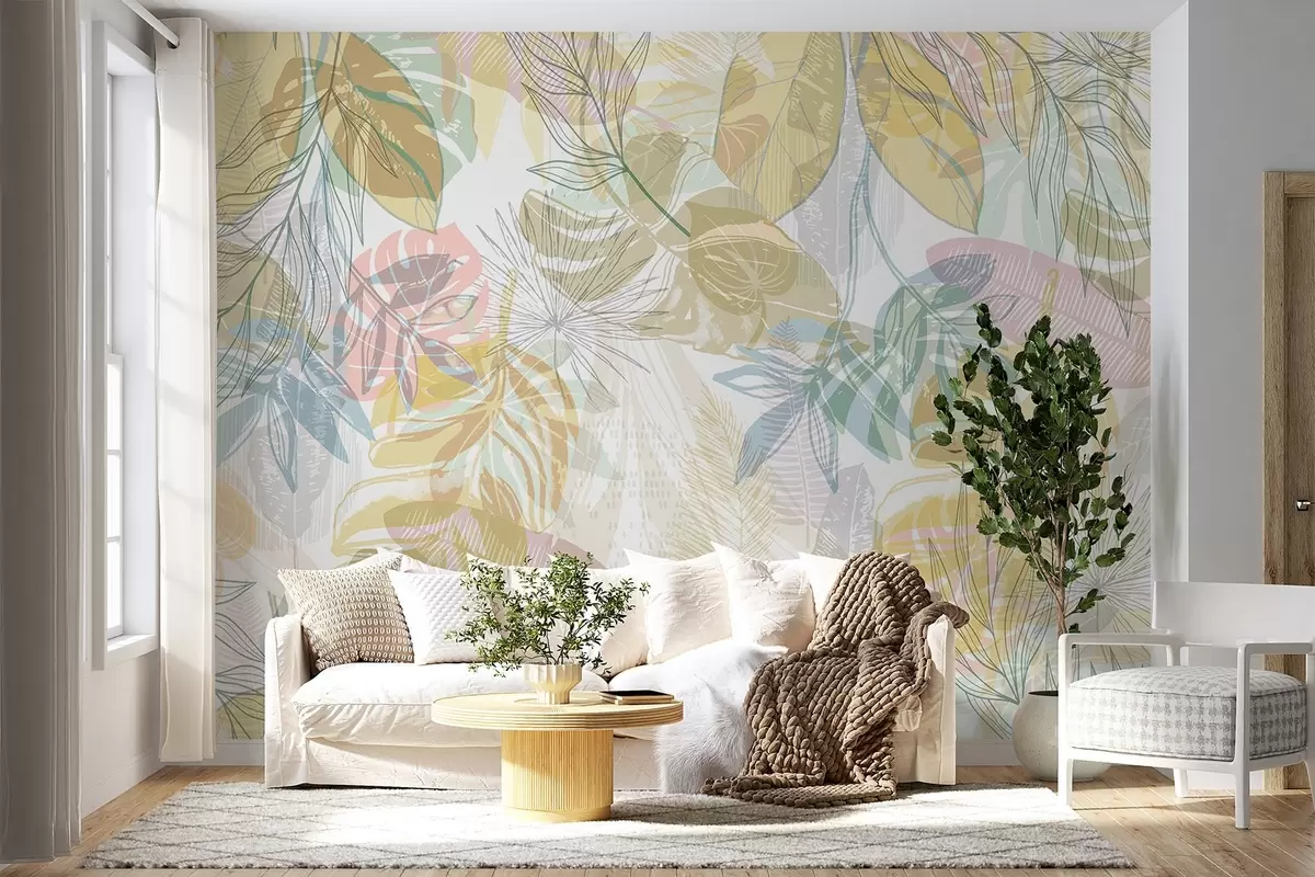 murales de pared Hojas de palma w04107v2
