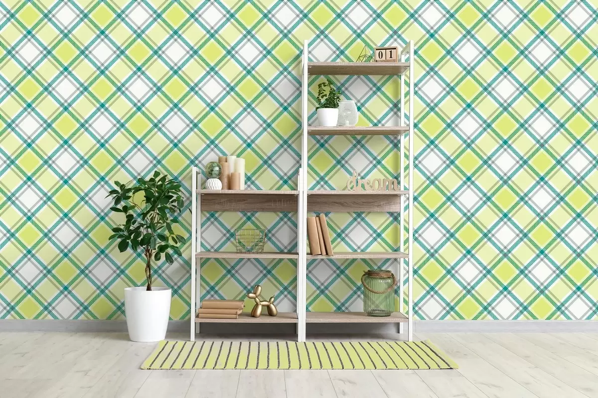 murales de pared estampado de cuadros en tonos amarillos w04167v1