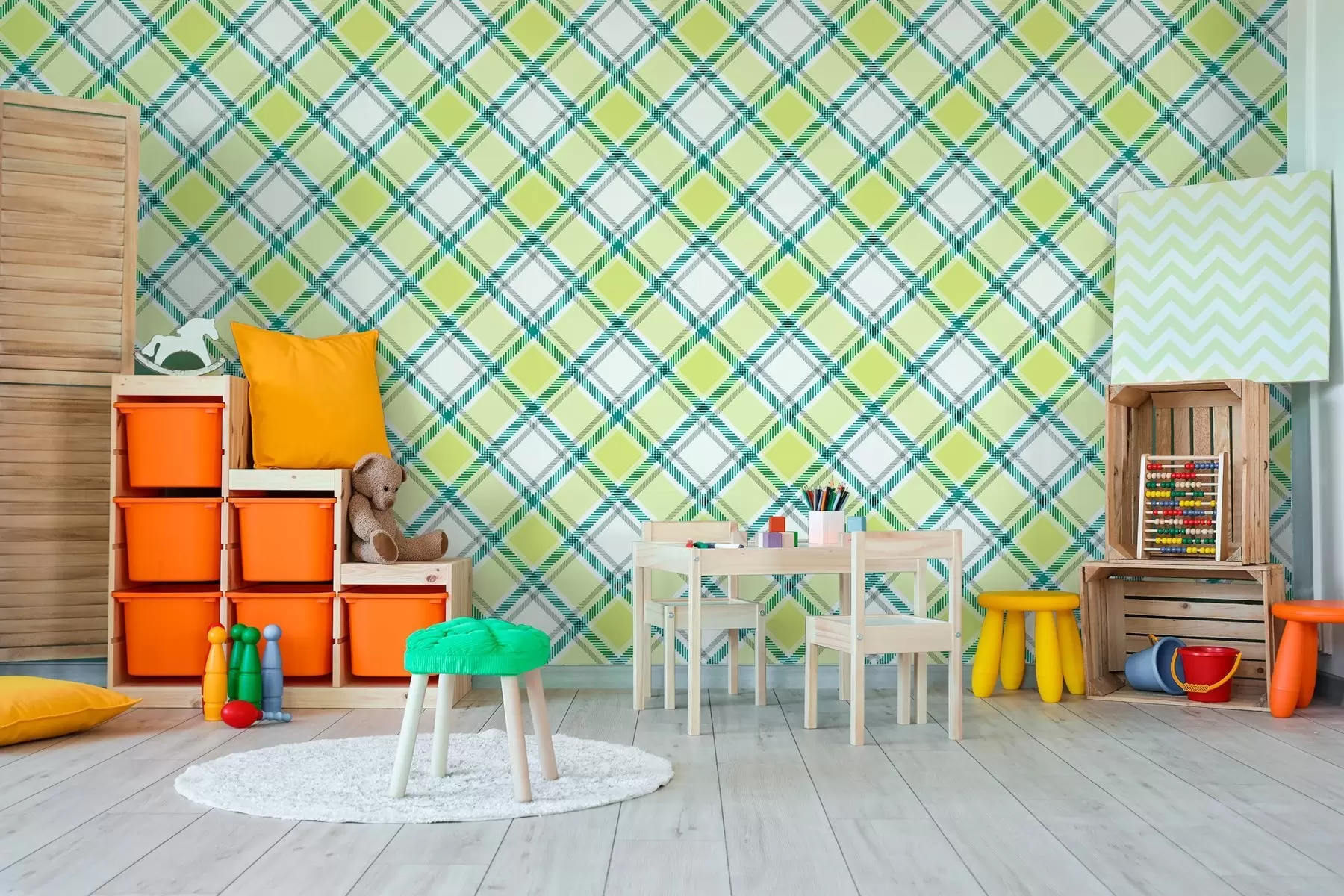 murales de pared estampado de cuadros en tonos amarillos w04167v1