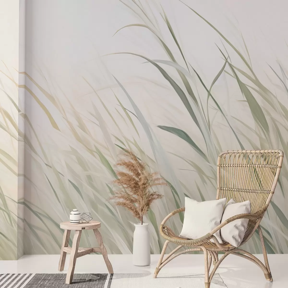 murales de pared Pintura imitación hierba w04175