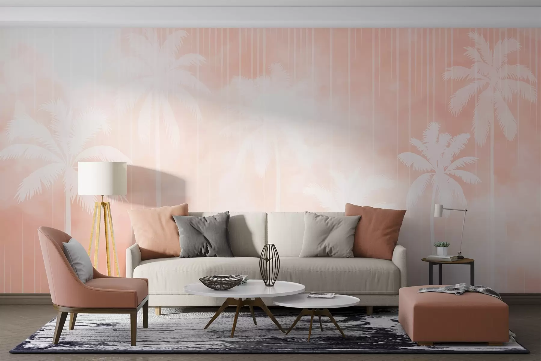 murales de pared Niebla con palmeras w04180