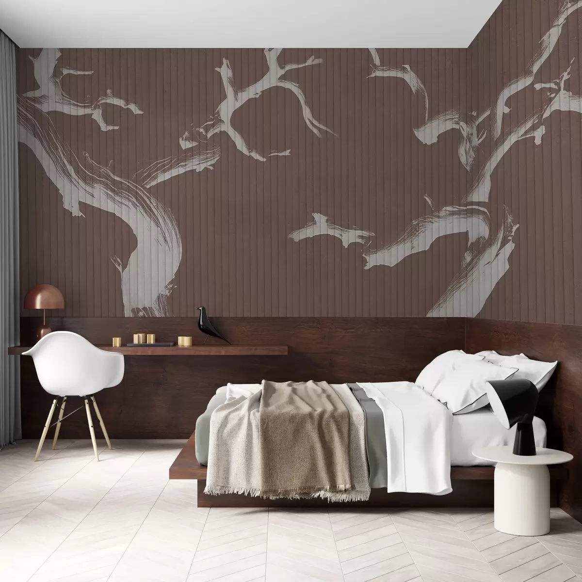 murales de pared Graciosas siluetas de árboles w04131