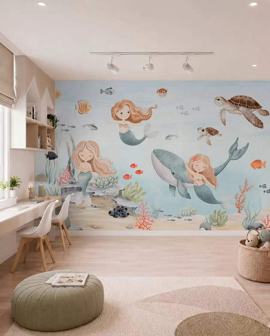 murales de pared Sirenas del mar turquesa w04166