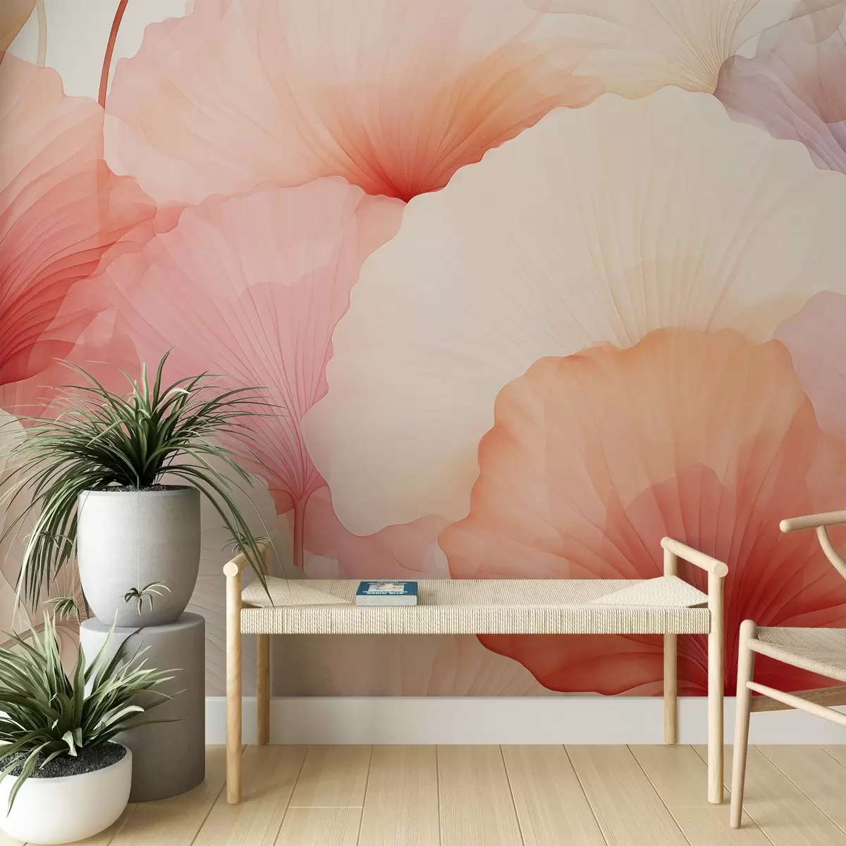 murales de pared flores, pétalos, rosa, pastel, ternura, ligereza w04256