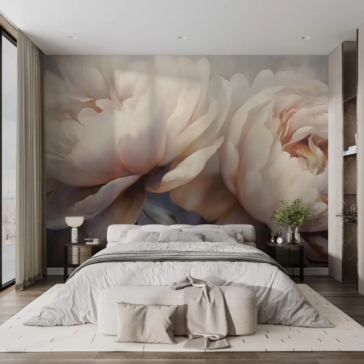 murales de pared Delicadas peonías w04225
